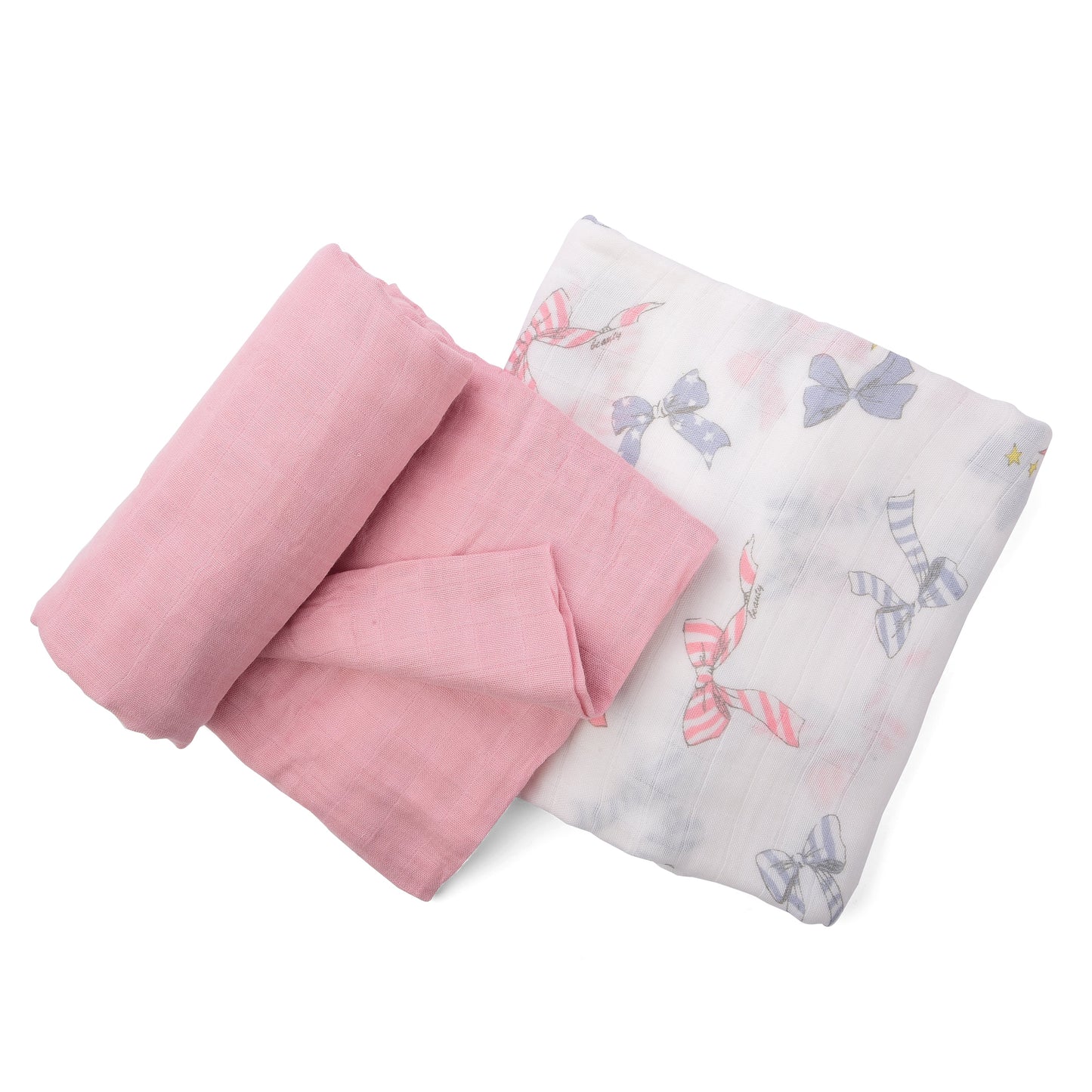 Snuggle Wrap Pastel Pink Swaddle Blanket Set - Bamboo/Cotton