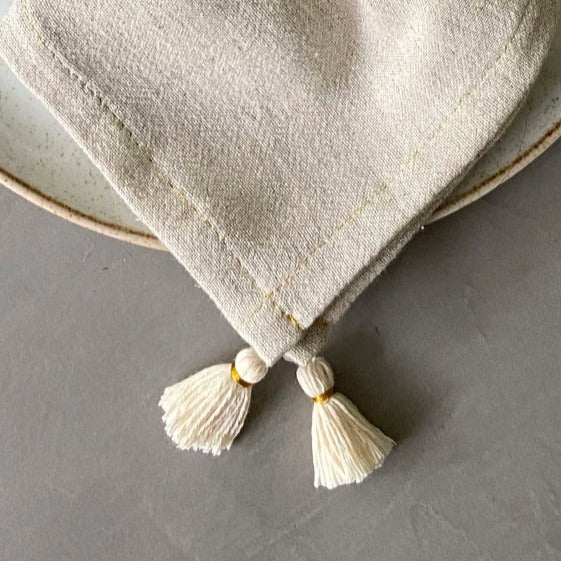 Tassels Linen Napkin - set of 4