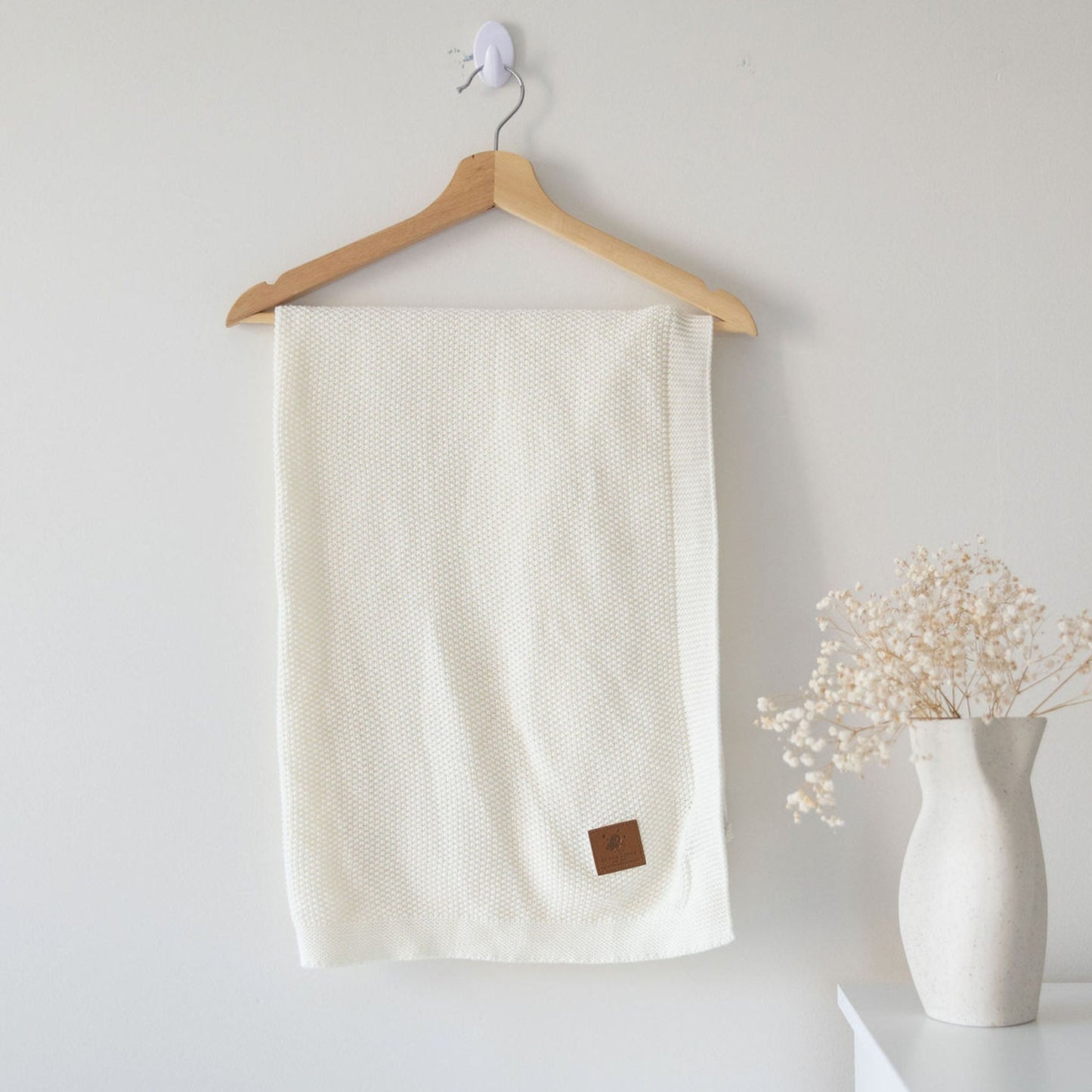 Deluxe Ivory Knit Blanket - Cotton