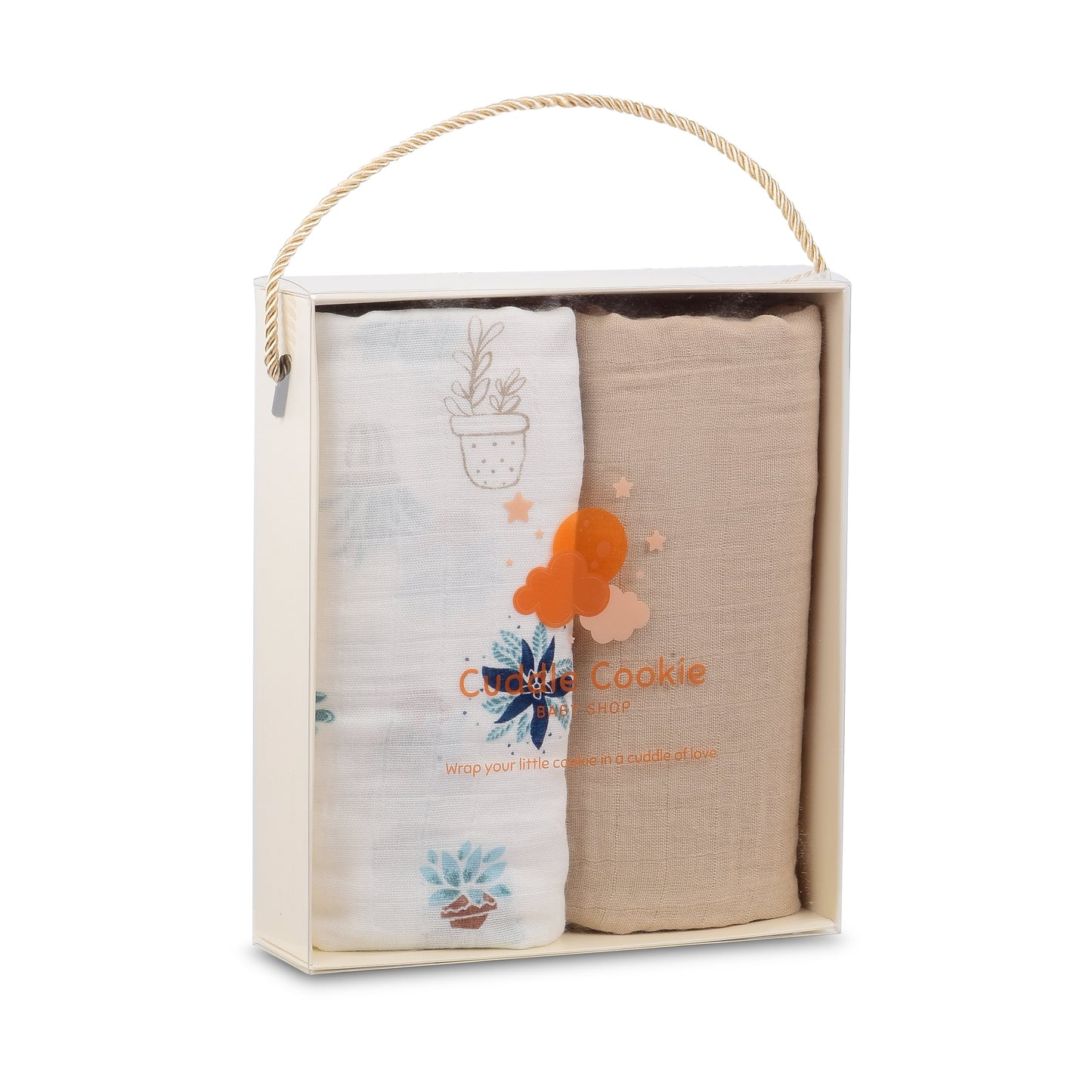 Snuggle Wrap Tan Swaddle Blanket Set - Bamboo/Cotton