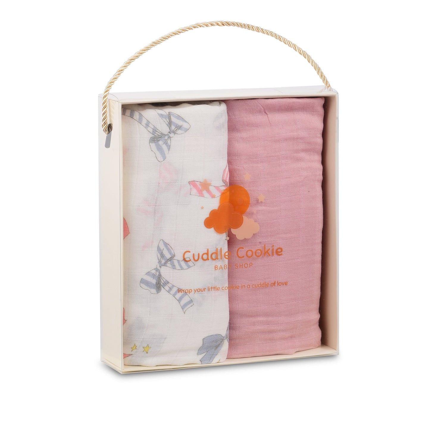 Snuggle Wrap Pastel Pink Swaddle Blanket Set - Bamboo/Cotton