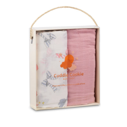 Snuggle Wrap Pastel Pink Swaddle Blanket Set - Bamboo/Cotton