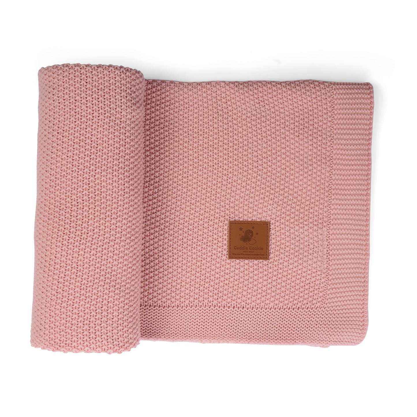 Deluxe Soft Pink Knit Blanket - Cotton