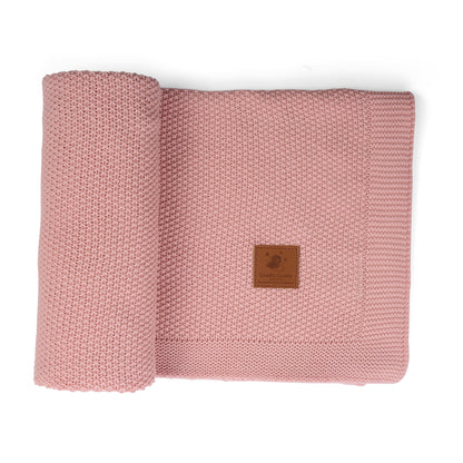 Deluxe Soft Pink Knit Blanket - Cotton