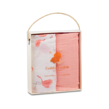 Snuggle Wrap Bright Pink Swaddle Blanket Set - Bamboo/Cotton