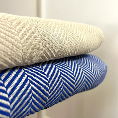 Pipa Sustainable Hand-loomed Cotton Throw Blanket - Blue