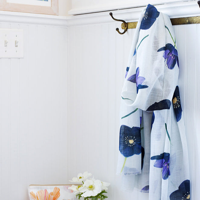 Scarf: Black Hellebore on Snow