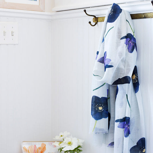 Scarf: Black Hellebore on Snow