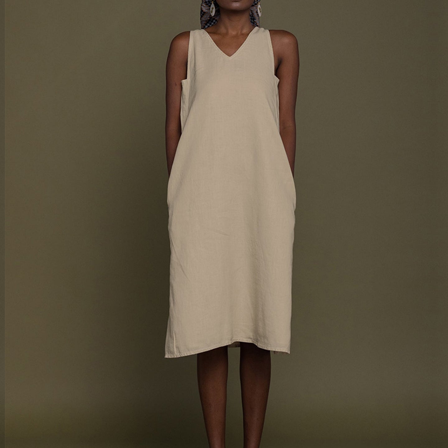 Reading Tea Leaves Dress in Sand Beige