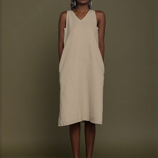 Reading Tea Leaves Dress in Sand Beige