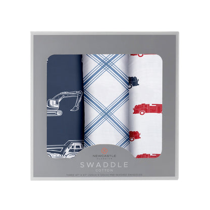 Things That Go - Cotton Swaddle 3 Pack