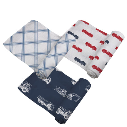 Things That Go - Cotton Swaddle 3 Pack