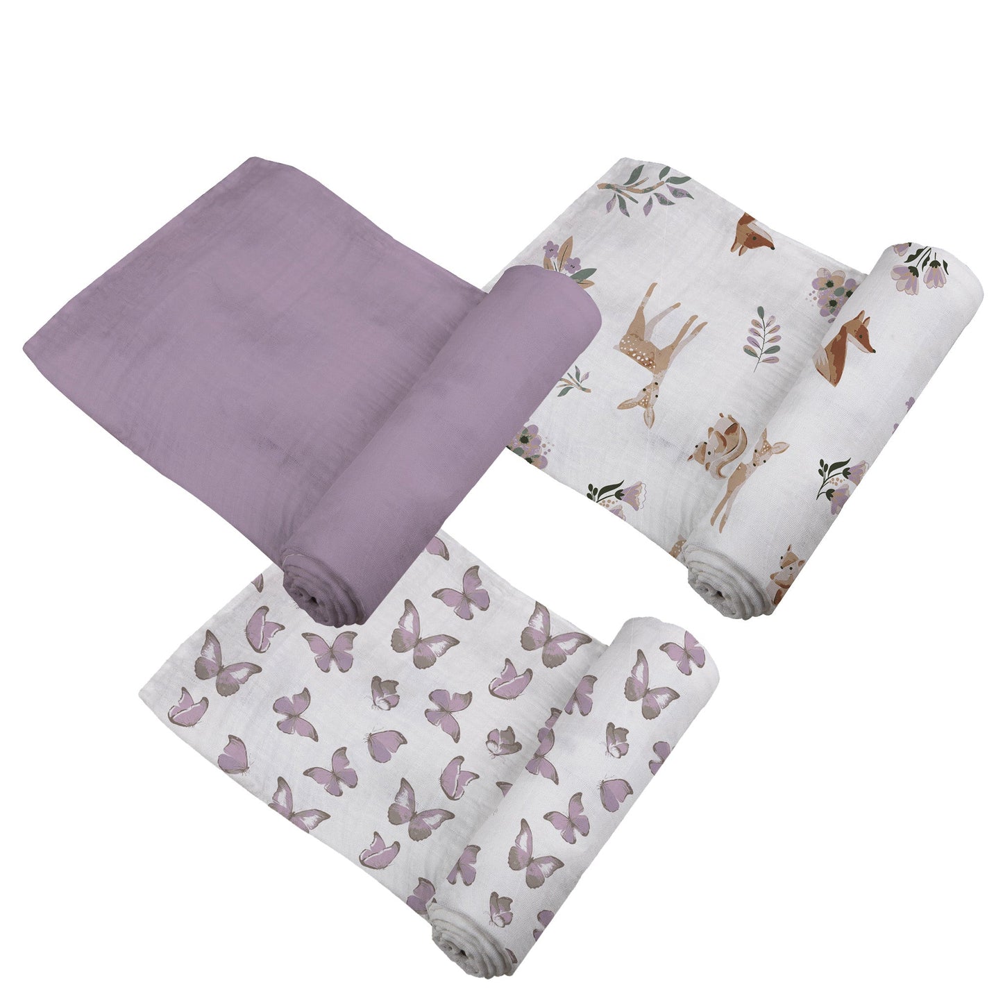 Mountain Meadow Swaddle Cotton, 3 Pack; Sierra Fox & Butterfly