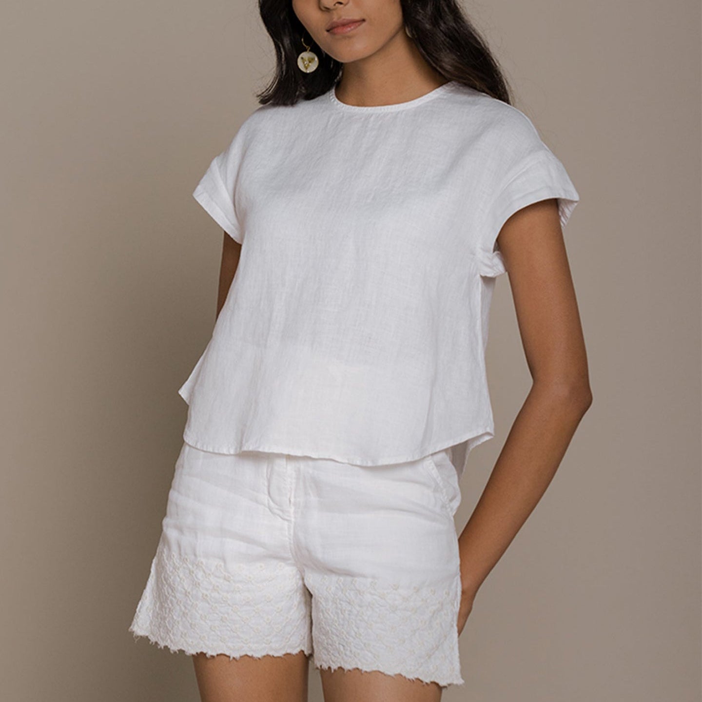 Sandcastle Saturdays Top in White