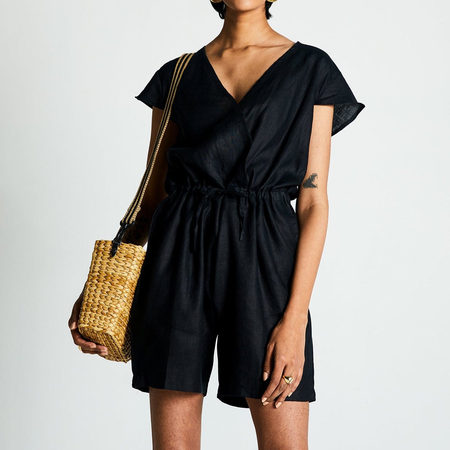 Smoke and Mirrors Romper in Black