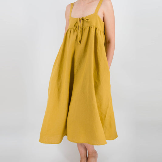 Raya Linen Midi Strap Dress