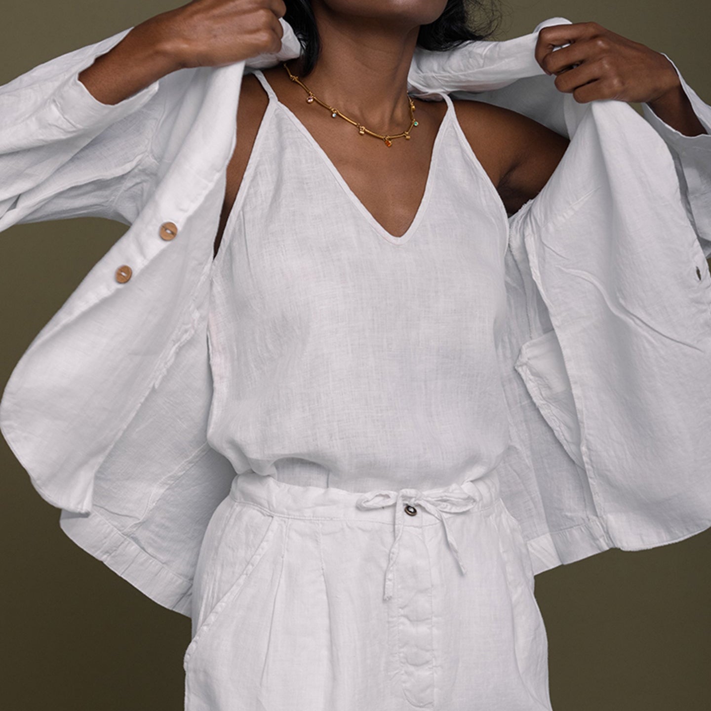 Hemp Three Piece Set in White