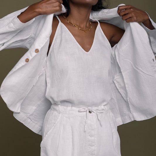 Hemp Three Piece Set in White