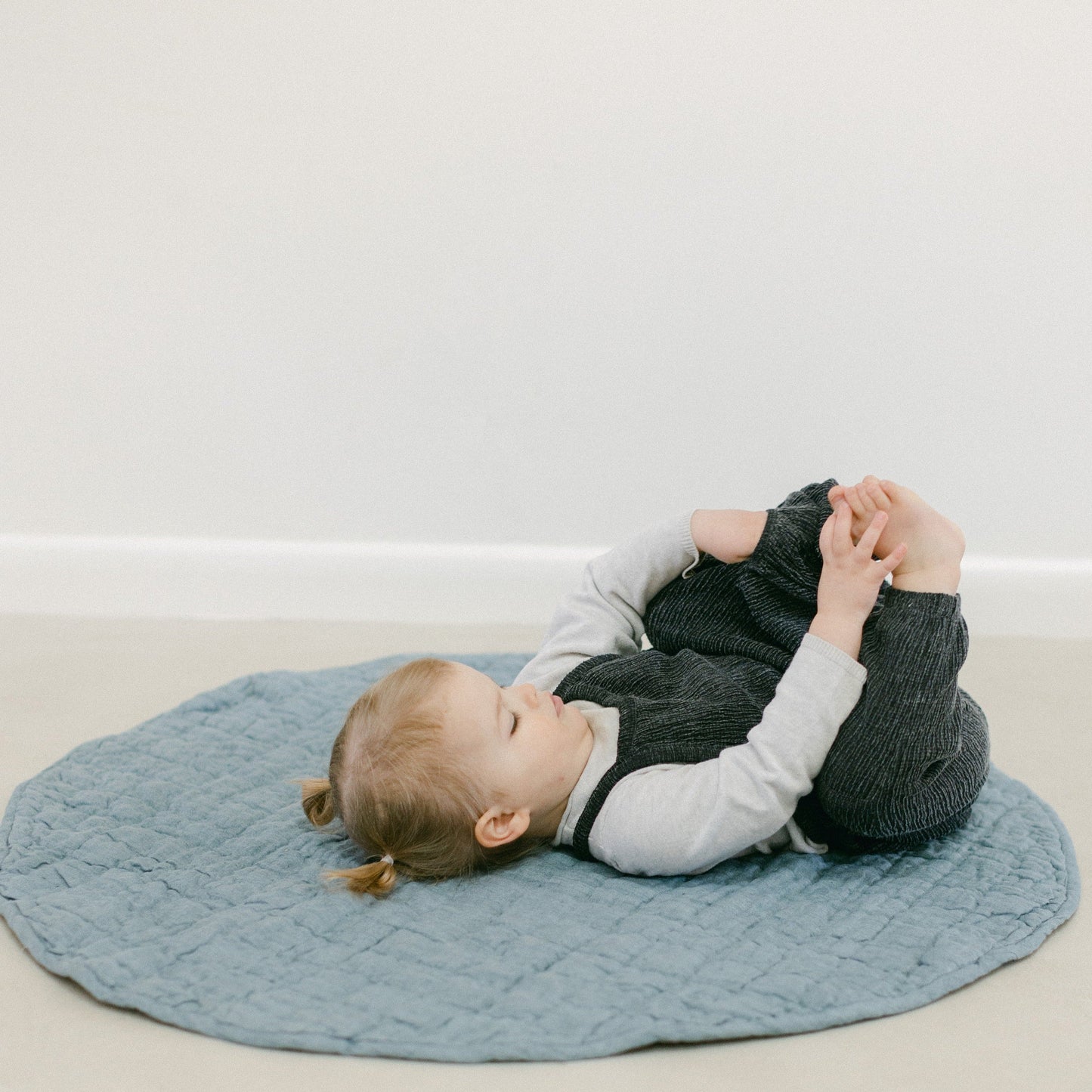 Quilted Linen/Cotton Play Mat - Denim
