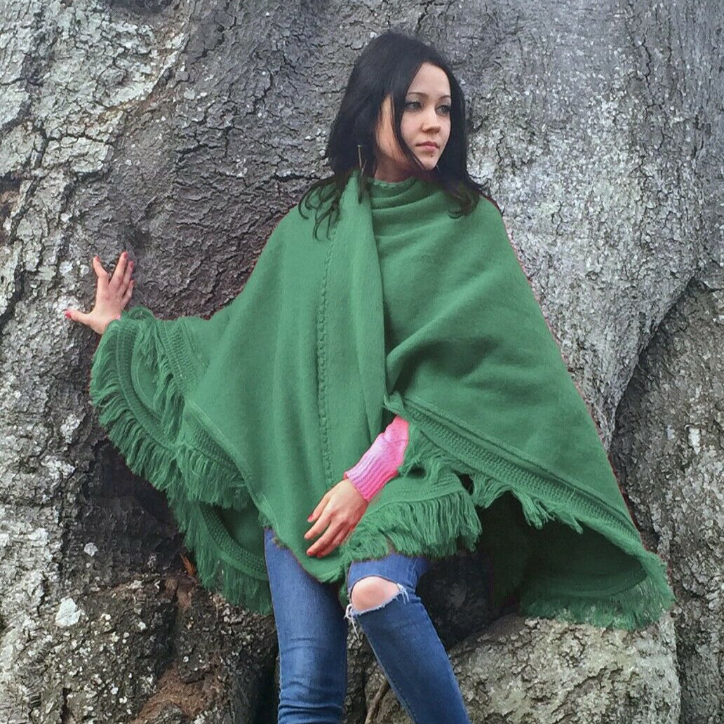 Cape Wrap Solid Alpaca Poncho