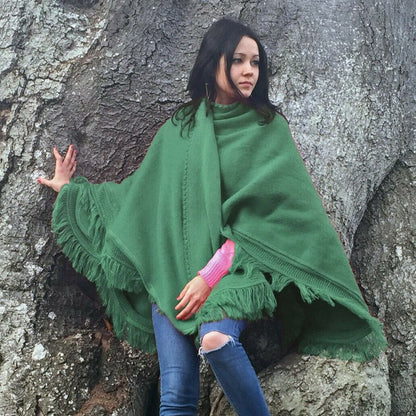 Cape Wrap Solid Alpaca Poncho