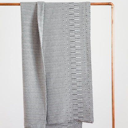Bakuba Cotton Throw - Charcoal