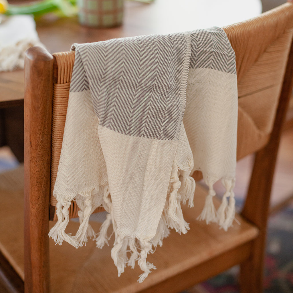 Herringbone Turkish Cotton Hand Towel