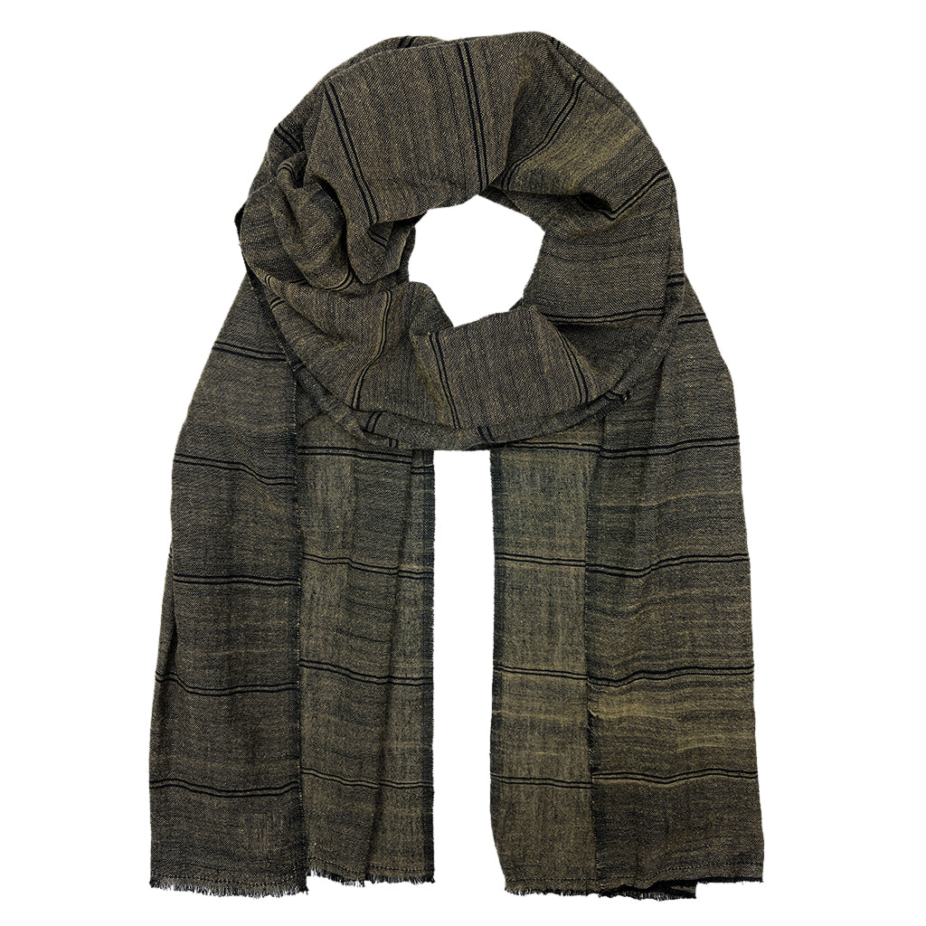 Earthy Striped Cotton Scarf