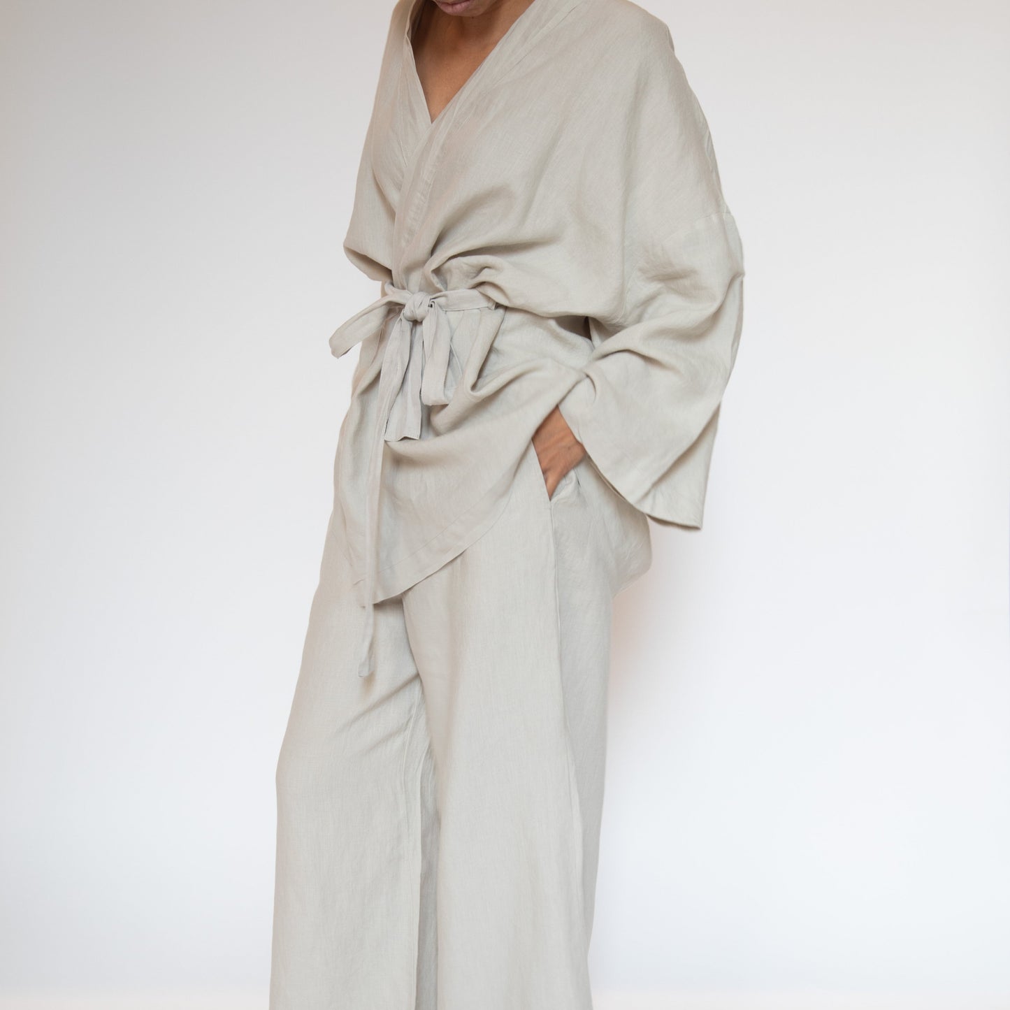 Naoko Linen Kimono Sleepwear Set
