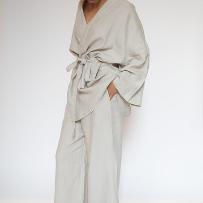 Naoko Linen Kimono Sleepwear Set