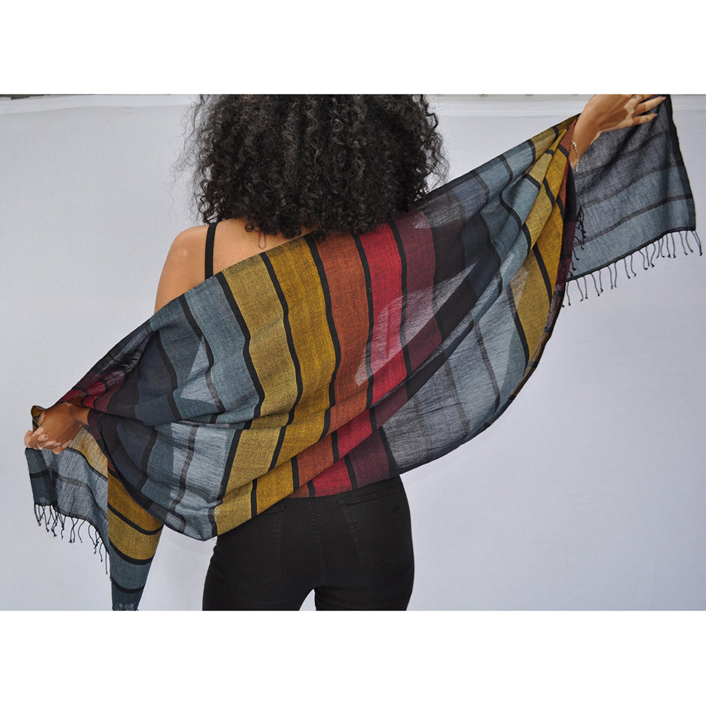 Rainbow Wrap Cotton Scarf