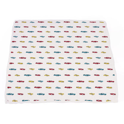 Vintage Muscle Cars and Motorcycles Bamboo Muslin Newcastle Blanket