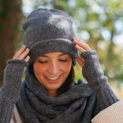 Charcoal Essential Knit Alpaca Beanie
