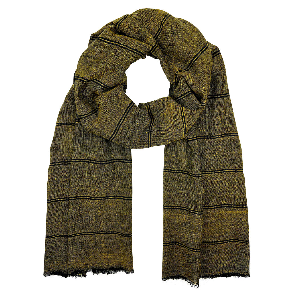 Earthy Striped Cotton Scarf