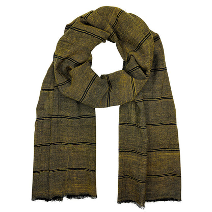 Earthy Striped Cotton Scarf